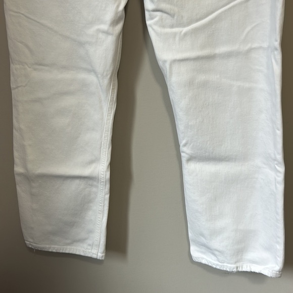 AGOLDE Riley Jean Crop White Button Fly High Rise Straight Jean Sz 32 - Picture 9 of 16